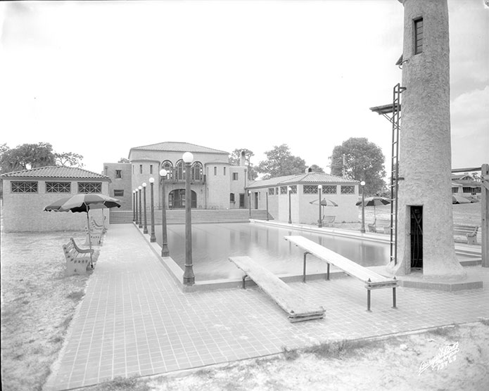 Vintage view of clubhouse construction