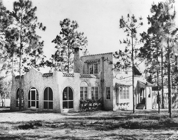 Vintage exterior shot of clubhouse