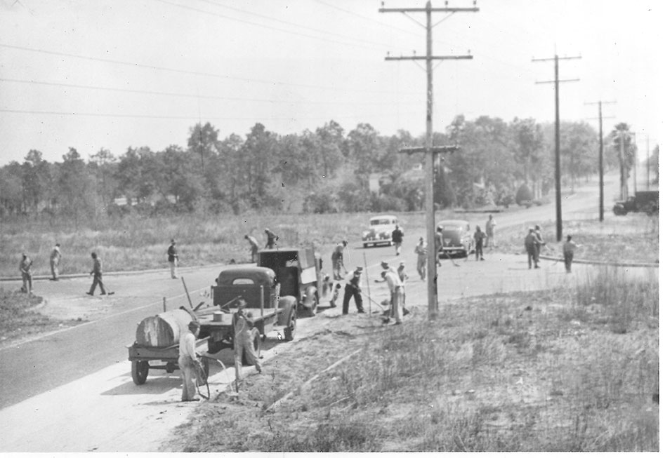 Vintage view of clubhouse path