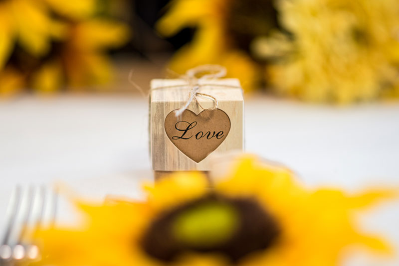 Sunflowers on table