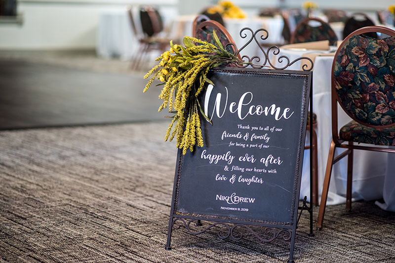 Wedding greeting sign