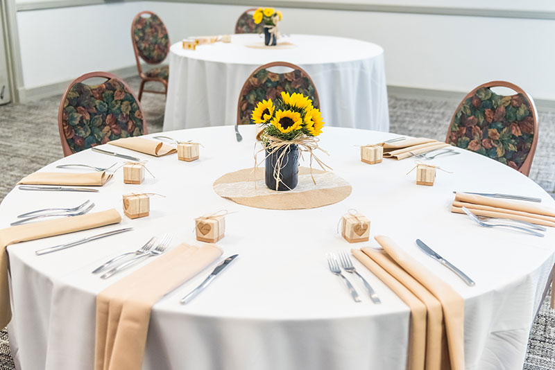 Sunflower themed table layout