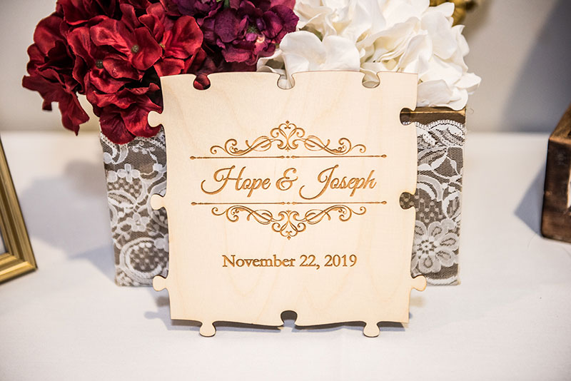 Hope and Joseph wedding plaque