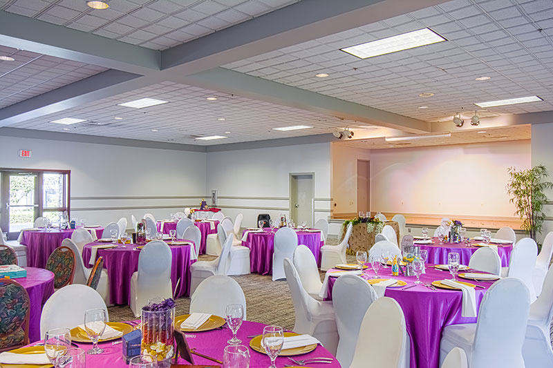 Pink and white table settings