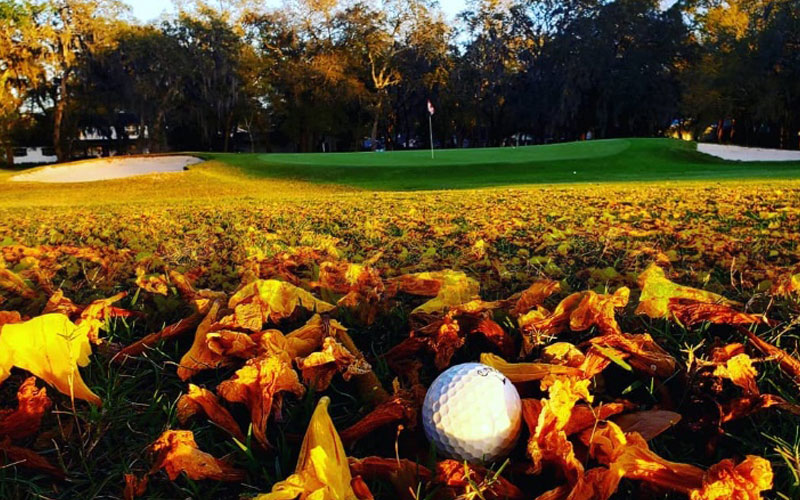 golf course with visible ball